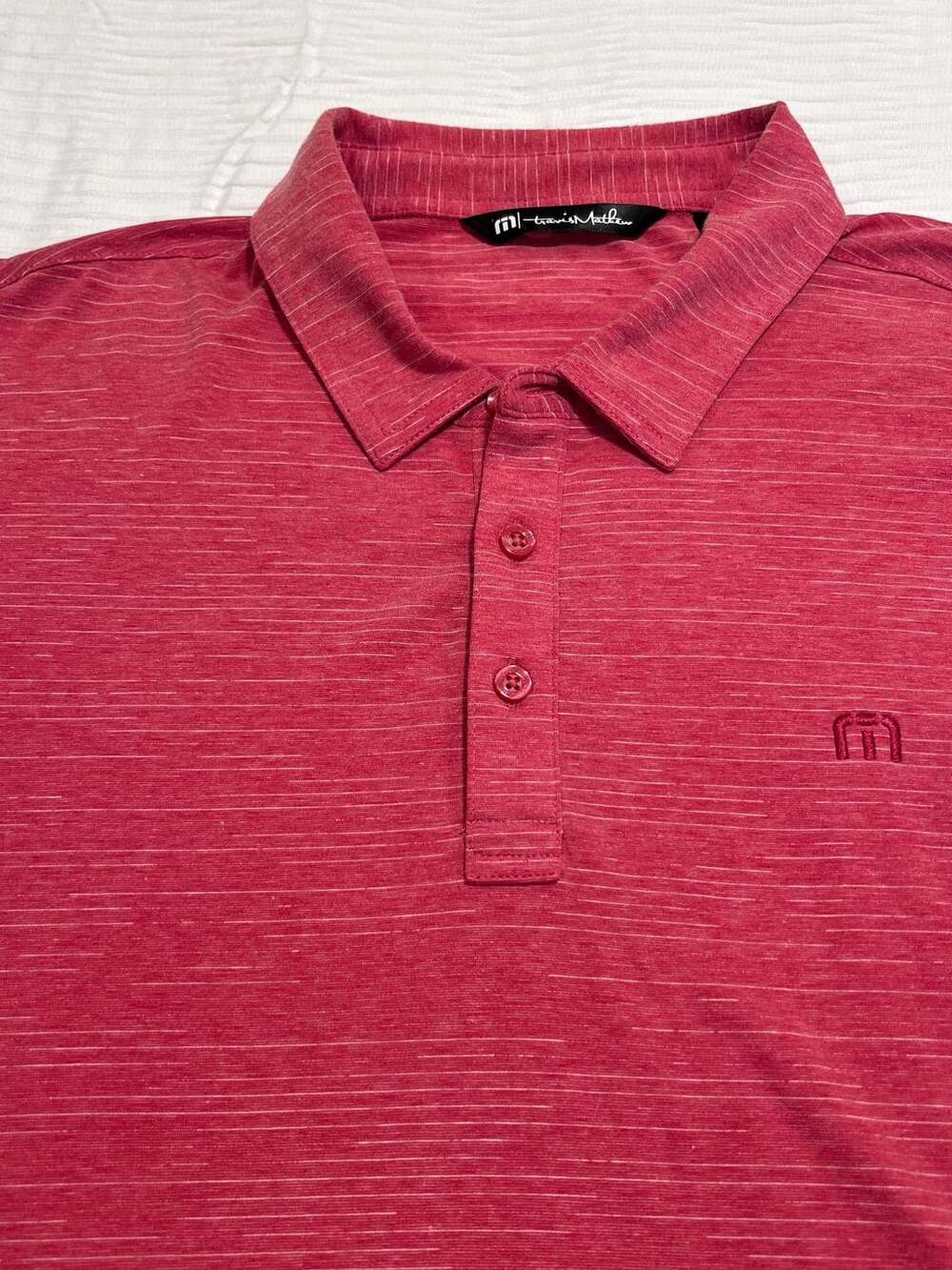 TravisMathew The Heater Golf Polo Size XL Red Heathered Short Sleeve